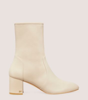 Stuart Weitzman,ARIANA 60 SOCK BOOTIE,Rubber,Nappa Leather,Bootie,Flexible,Day Party,Cream
