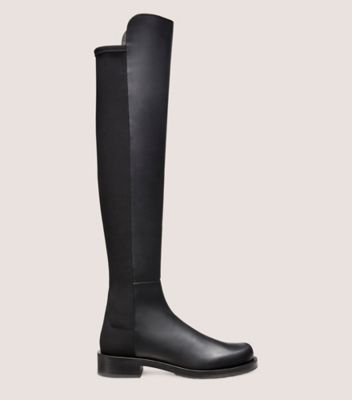 Stuart Weitzman,5050 BOLD BOOT,Rubber,Boots,Mixed Media,Casual,Black,Front View