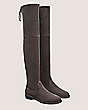 Stuart Weitzman,LOWLAND BOLD BOOT,Boot,Stretch suede,Slate Gray,Angle View