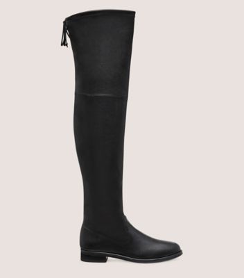 Stuart Weitzman,LOWLAND BOLD BOOT,Rubber,Nappa Leather,Boots,Tie Belt,Casual,Black,Front View