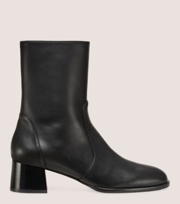 Stuart Weitzman,NOLA ZIP BOOTIE,Bootie,Sport Calf Leather,Black,Front View