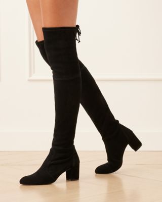 Stuart Weitzman,BOTTE YULIANALAND,Boot,Suède extensible,Noir
