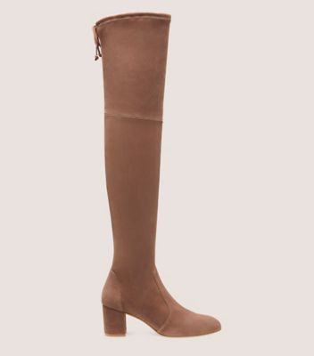Stuart Weitzman,YULIANALAND BOOT,Boot,Stretch suede,Taupe,Front View