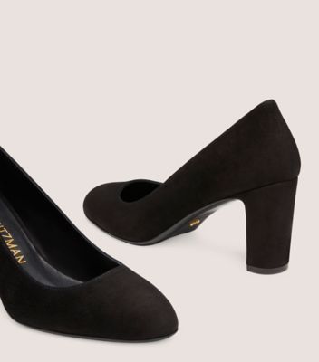 Stuart Weitzman,VIDA 75 PUMP,Pump,Suede,Black,Detailed View