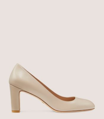 Stuart Weitzman,VIDA 75 PUMP,Pump,Smooth Leather,Dune,Front View