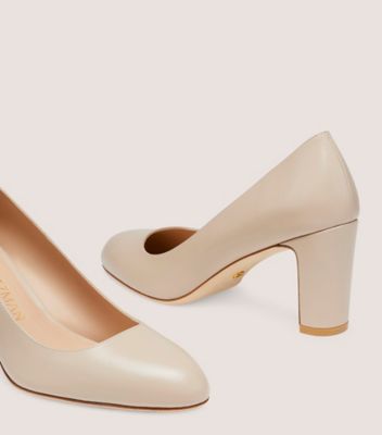 Stuart Weitzman,VIDA 75 PUMP,Leather,Pumps,Day Party,Beige,Detailed View