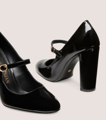 Stuart Weitzman,VIDA 100 MARY JANE,Pump,Cuir verni,Noir,Detailed View