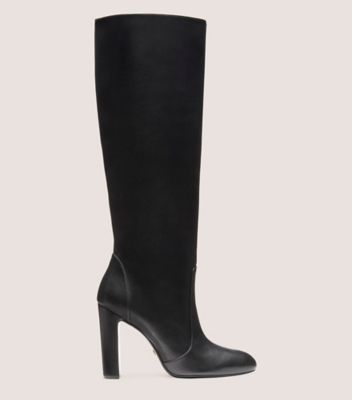 Stuart Weitzman,BOTTE AU GENOU VIDA 100,Boot,Cuir lisse,Noir,Front View