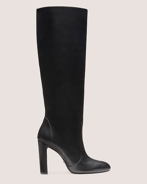Stuart Weitzman,VIDA 100 KNEE-HIGH BOOT,Boot,Smooth Leather,Black,Front View