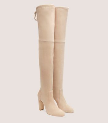 Stuart Weitzman,BOTTE VIDALAND 100,Boot,Suède extensible,Dune,Angle View