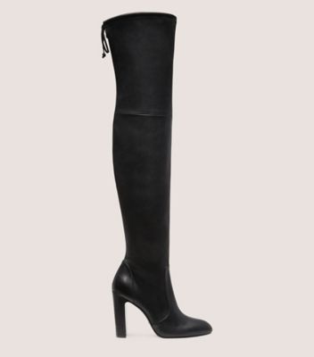 Stuart Weitzman,VIDALAND 100 BOOT,Boot,Stretch Nappa Leather,Black,Front View