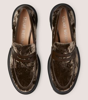 Stuart Weitzman,FLÂNEUR SOHO,Loafer,Velours écrasé,Truffe,Top View
