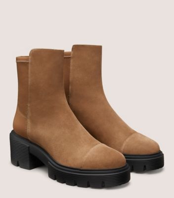 Stuart Weitzman,BOTTINE SOHO 5050,Bootie,Suède,Kaki,Angle View