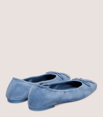 Blue suede ballet online flats