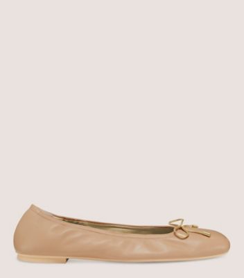 Stuart Weitzman Bardot Bow Flat In Adobe Beige