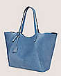 Stuart Weitzman,GOGO TOTE,Tote,Textured Suede,Blue Steel,Side View