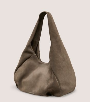 Stuart Weitzman,SAC HOBO MODA,Hobo bag,Suède texturé,Charbon,Side View