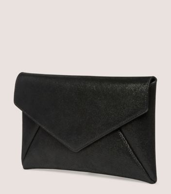 Stuart Weitzman,LOVELETTER CLUTCH,Suede,Clutch,No Embellishment,Day Party,Black,Side View