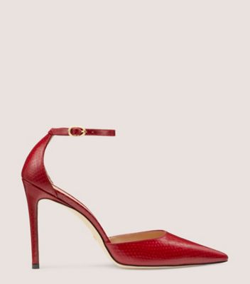Stuart Weitzman,STUART 100 STRAP PUMP,Red