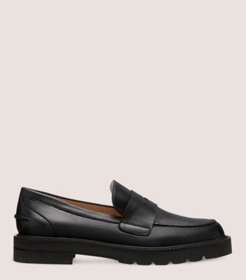 Stuart Weitzman,FLÂNEUR PARKER LIFT,Loafer,Cuir nappa verni,Noir,Front View