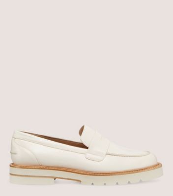 Stuart Weitzman,FLÂNEUR PARKER LIFT,Loafer,Cuir nappa verni,Coquillage ton sur ton,Front View