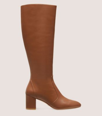 Brown Zippered Knee High Boots