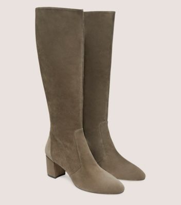 Stuart Weitzman,YULIANA 60 KNEE-HIGH ZIP BOOT (W),Boots,Day Party,Brown,Angle View