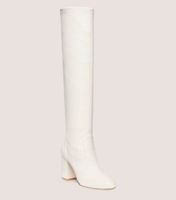 Stuart Weitzman,YULIANA 85 SLOUCH BOOT,Nappa Leather,Boots,Day Party,White,Side View