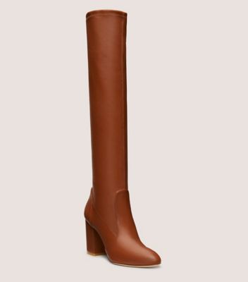 Stuart Weitzman,YULIANA 85 SLOUCH BOOT,Nappa Leather,Boots,Day Party,Brown,Side View