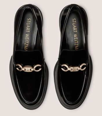 Stuart Weitzman,NOLITA SW SIGNATURE LOAFER,Loafer,Spazzolato,Black,Top View