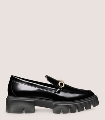 Stuart Weitzman,NOLITA SW SIGNATURE LOAFER,Loafer,Spazzolato,Black,Front View