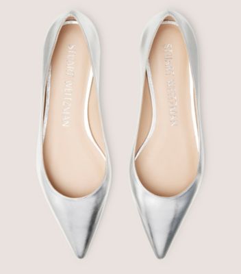 Silver pointed best sale toe flats