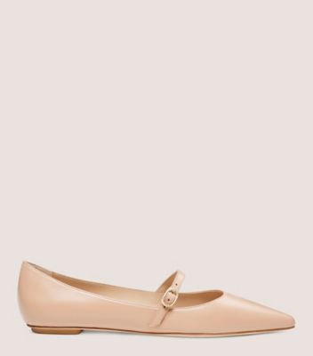 Shop Stuart Weitzman Emilia Mary Jane Flats & Loafers In Adobe Beige