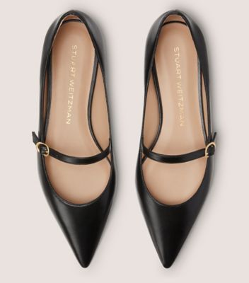 Stuart Weitzman,EMILIA MARY JANE FLAT,Flat,Lacquered Nappa Leather,Black,Top View