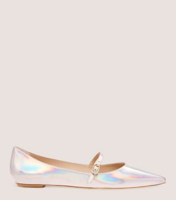 Stuart Weitzman,EMILIA MARY JANE FLAT,Iridescent patent leather,Ballet