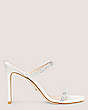 Stuart Weitzman,ALEENA ROYALE 100 SLIDE,Slide,Satin & crystal,White & Clear,Front View