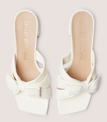 Stuart Weitzman,SANDALE MULE SOFIA 45,Slide,Cuir nappa verni,Crème