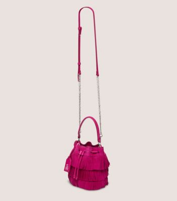 Suede mini bucket online bag