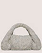 Stuart Weitzman,THE MODA CRYSTAL PEARL MINI TOTE,Tote,Crystal pearl mesh,Clear & Natural,Front View