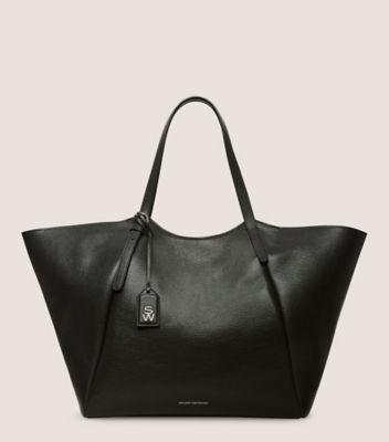 Stuart Weitzman,SAC FOURRE-TOUT GOGO,Tote,Cuir texturé,Noir,Front View