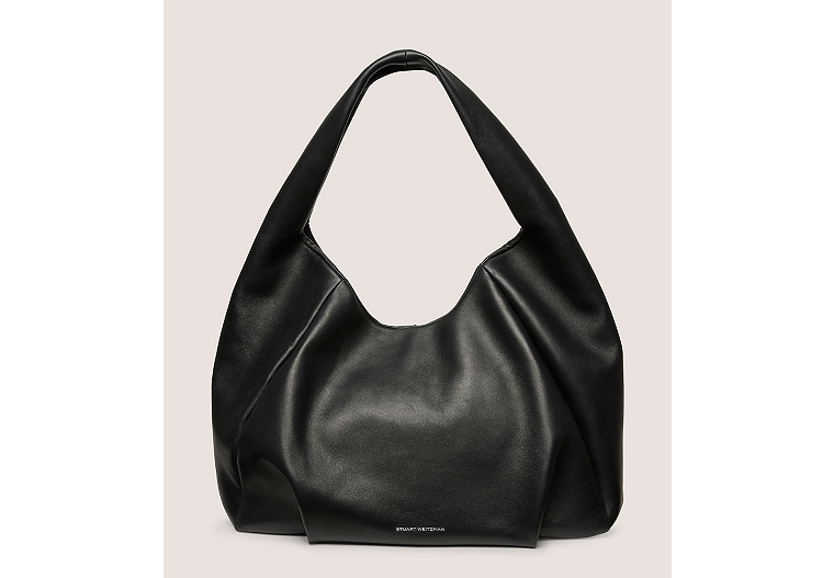 Stuart Weitzman,THE MODA HOBO BAG,Shoulder bag,Soft nappa leather,Black,Front View
