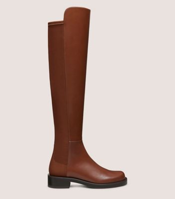 Stuart Weitzman,5050 BOLD BOOT,Boot,Smooth leather,Deep Coffee,Front View