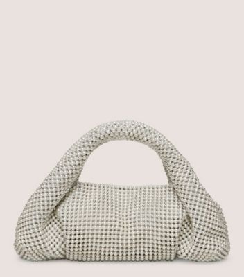 Stuart Weitzman,LE MINI SAC FOURRE-TOUT MODA AVEC PERLES,Tote,Maille à perles,Naturel,Front View