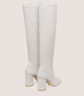 Knee high boots with stretch back sale