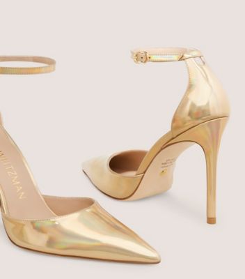 Stuart Weitzman,STUART 100 STRAP PUMP,Leather,Pumps,D Orsay,Cocktail,Iridescent,Detailed View