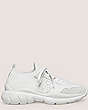 Stuart Weitzman,5050 SNEAKER,Sneaker,Leather & knit fabric,White,Front View