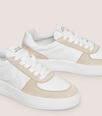 Stuart Weitzman,SW COURTSIDE MONOGRAM SNEAKER,Rubber,Lining Mesh,Casual,Perforated,Mixed Media,Pull Tab,Flexible,Casual,Multi Color,Detailed View