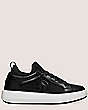 Stuart Weitzman,5050 PRO,Sneaker,Leather & knit fabric,Black,Front View
