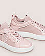 Stuart Weitzman,5050 PRO,Sneaker,Leather & knit fabric,Pink,Detailed View