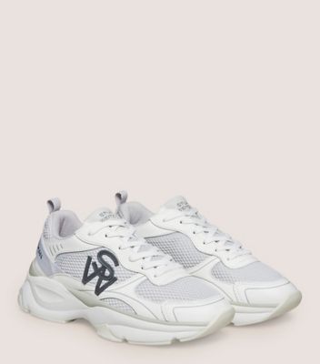 SW Leather Mesh Trainer | Stuart Weitzman